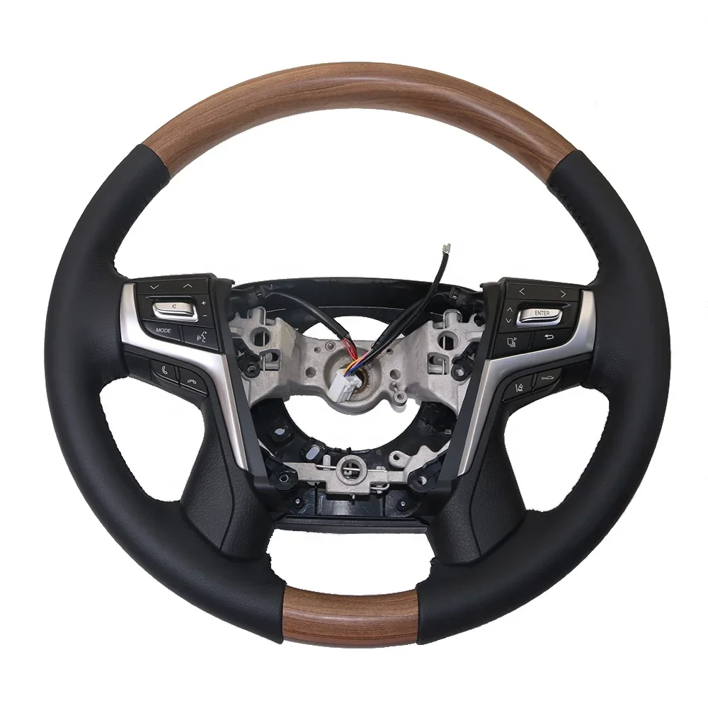 Wooden Steering Wheel For Lands Cruiser F200 LC200 with Multifunction Control Switch