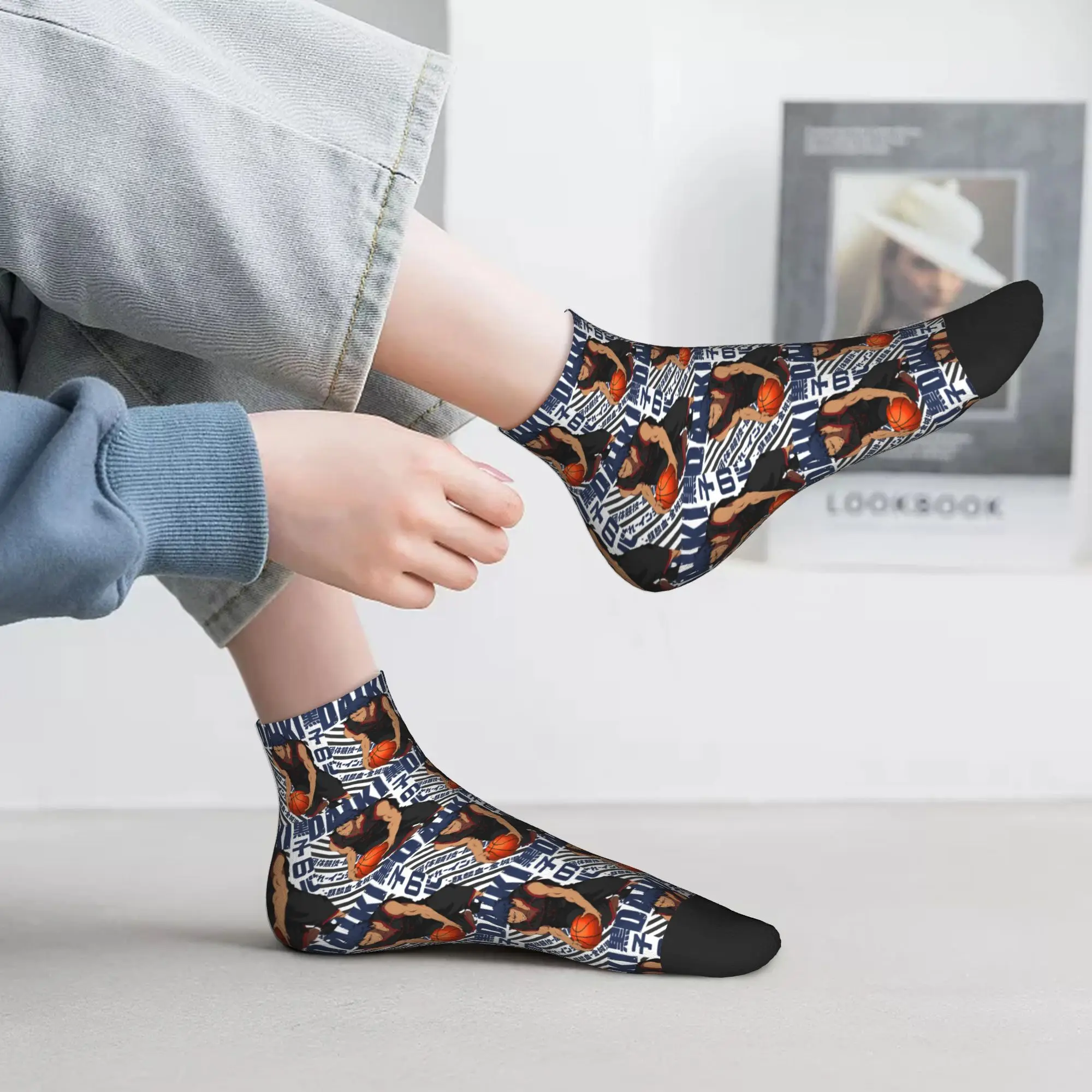 Toutes les saisons Harajuku Basketball Kuroko No Basket Basuke Kaijo chaussettes Sport Tube moyen chaussettes doux mode bas pour hommes femmes