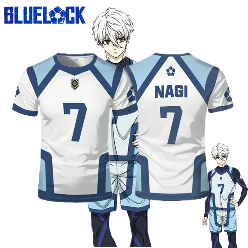Popular Blue Lock Jersey Nagi Seishiro Uniform 3D Print Anime T-Shirt Summer 2026 New Men Women Cosplay Sports Football Top