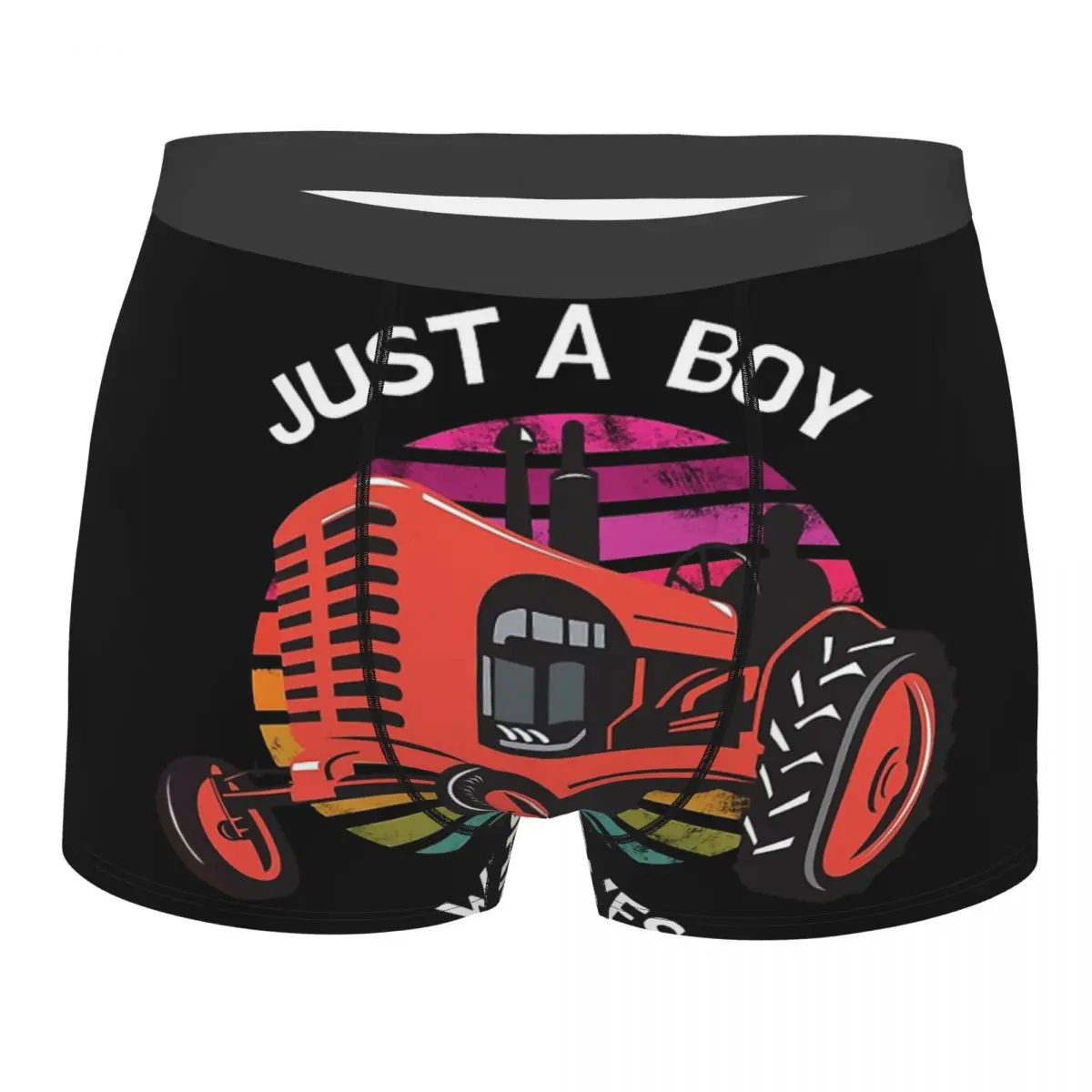 

Red Farm Tractor Men's Boxer Briefs Highly Breathable Underwear High Quality 3D Print Shorts Gift Idea