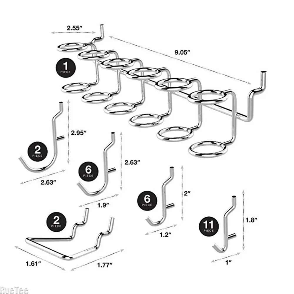 50 stücke Peg board Hooks Sortiment Set Metall Werkstätten Werkzeuge Halter Wandre gal Regal Peg Haken Peg board Hook Sortiment