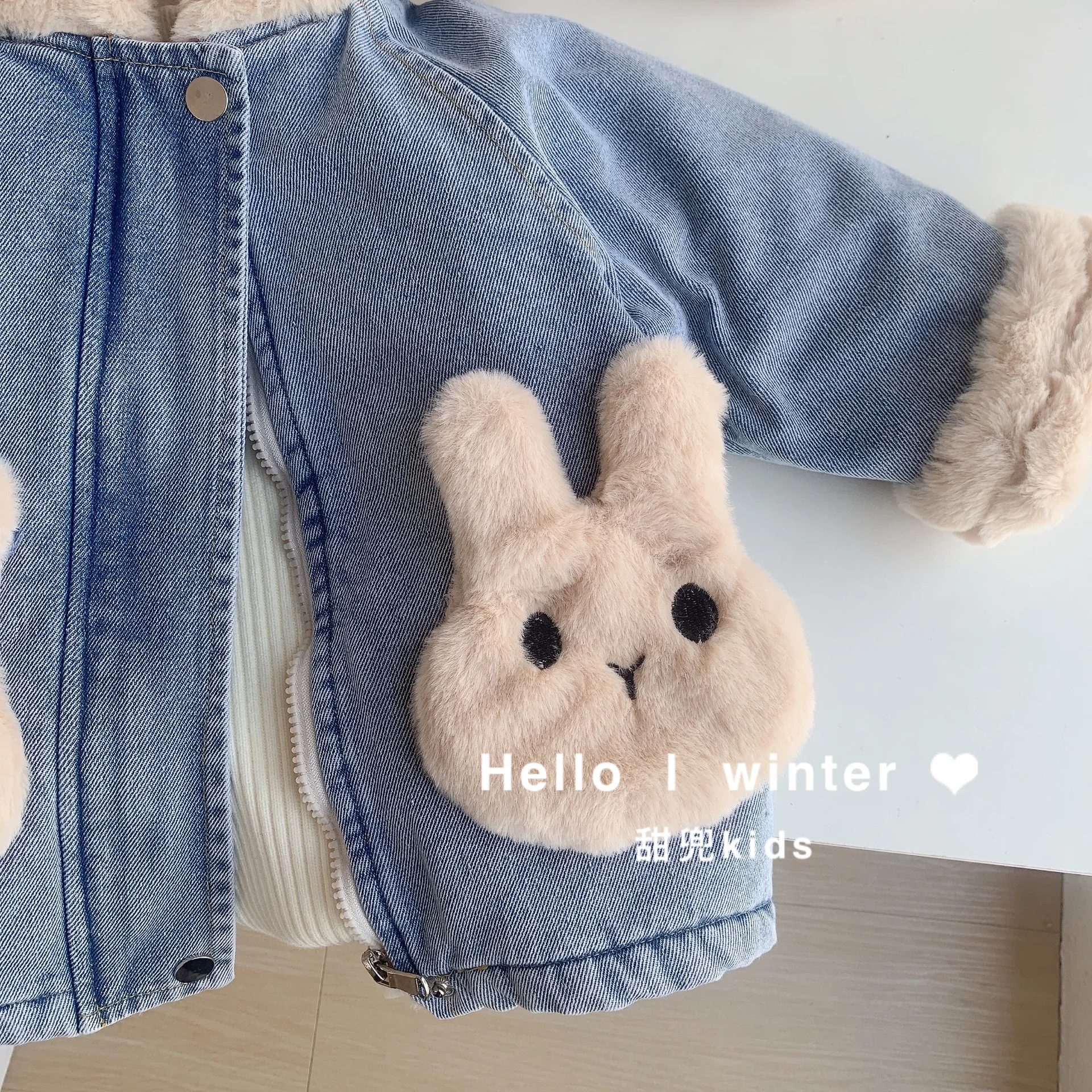 Josaywin Winter Denim Jacket Coats Girl Hooded Velvet Thick Girl Baby Outerwear Jeans Jacket Kids Girls Parka Children Jackets image 6