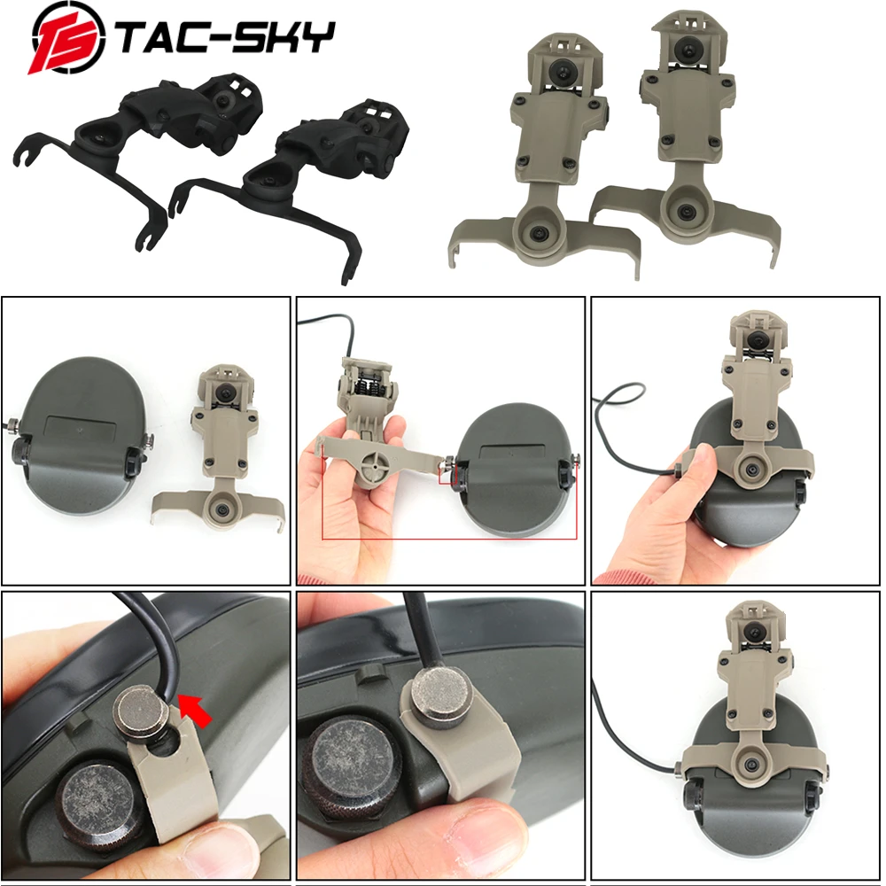 

TS TAC-SKY Tactical Helmet MTEK FLUX PTS Rail Adapter Mlok Helmet Mount Tactical Airsoft Compatible with MSA SORDIN Headset