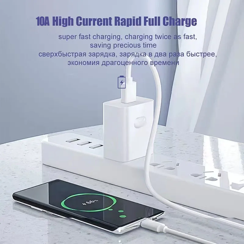 NNBILI 1-3PCS 10A 100W Type C Super Fast Charging Cable Data Cord For  Huawei OPPO vivo iQoo Quick Charing USB C Cables