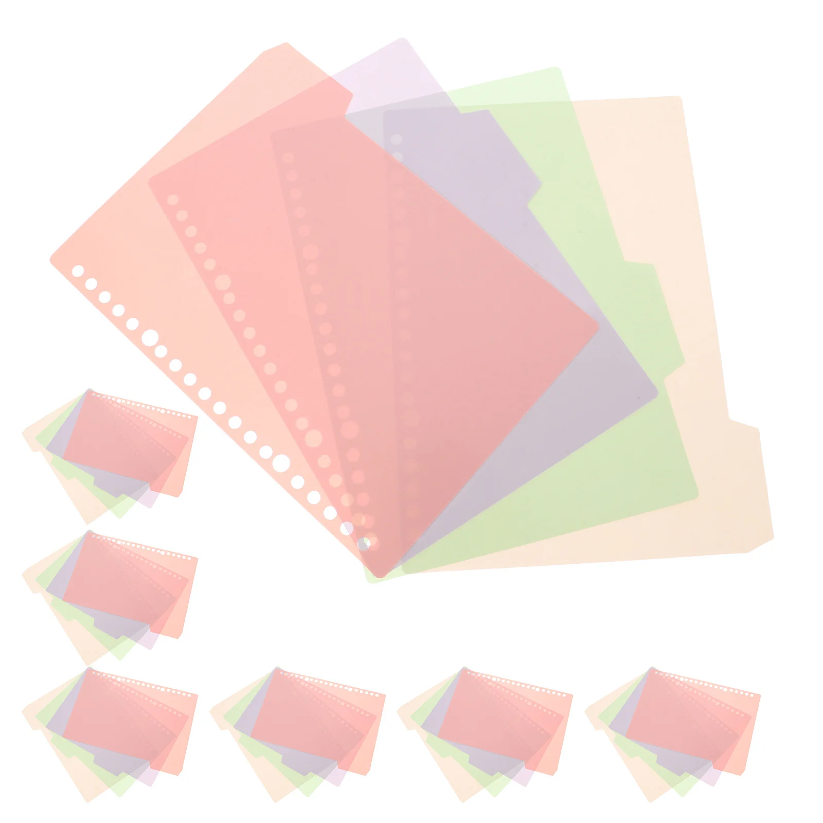 6 set Plastic Binder Dividers With Tabs For Notebooks File Organization Multicolor Page Separators School Office Home Use Loose