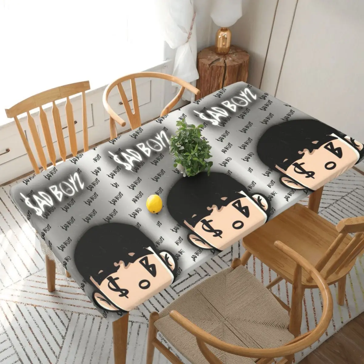 Junior H Sad Boyz Corridos Tumbados Mexico Rectangular Tablecloth Table Cover for Festival Party Decorations Table Cloth