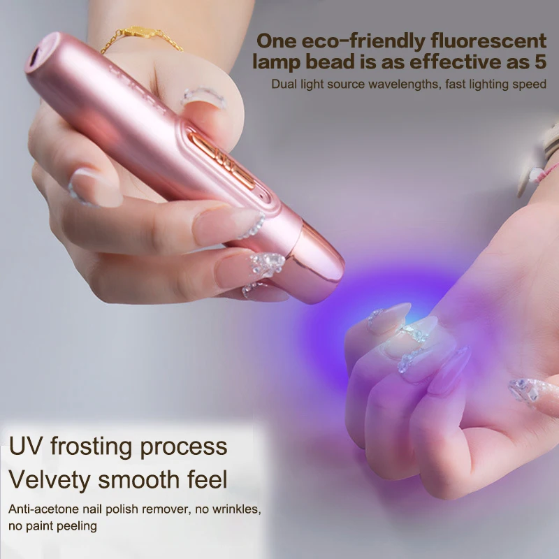 Handheld LED Nail Lamp With 2 Timing Modes Portable Rechargeabl Fast Nail Dryer Pen For Manicure Lamp Nails Gel Dry Nails Light