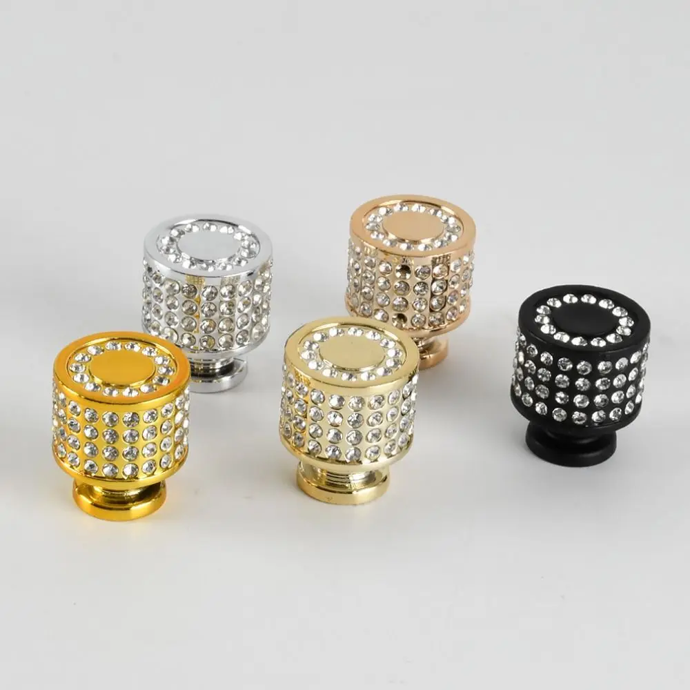 2PCS Single-hole Cabinet Door Handles Crystal Simplicity Wardrobe Door Handle Multiple Color Luxury Furniture Handles