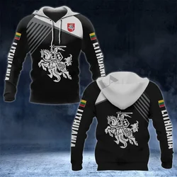 LITHUANIA COAT OF ARMS WHITE FLAG 3D Full Print Zipper Hoodie Men Pullover Sweatshirt Hooded Jersey Tracksuits Outwear Coat