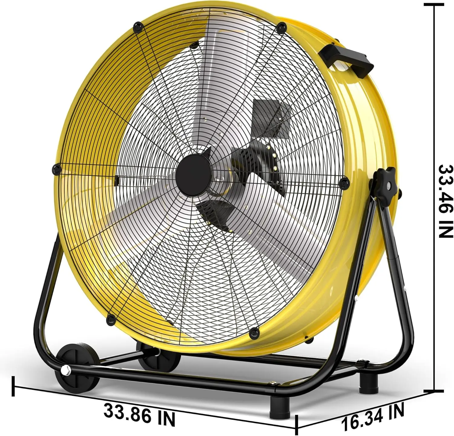 30-Inch 550W Heavy Duty Industrial Drum Fan, 14000 CFM High-Speed Metal Floor Fan with 3 Speeds & 360° Adjustable Tilt, Large Commercial Fan for Shop, Warehouse, Garage, Factory, Basement, Outdoor Use