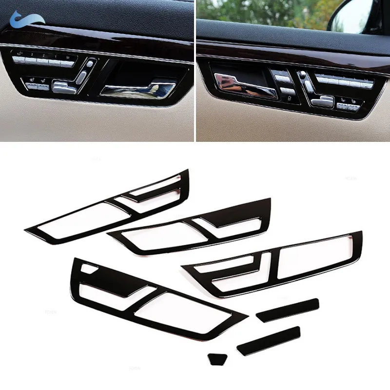 

Автомобильные аксессуары, внутренняя дверная ручка, чаша, декоративная крышка, наклейки для Mercedes-Benz S-класса W221 2008-2012, LHD, глянцевый черный ABS