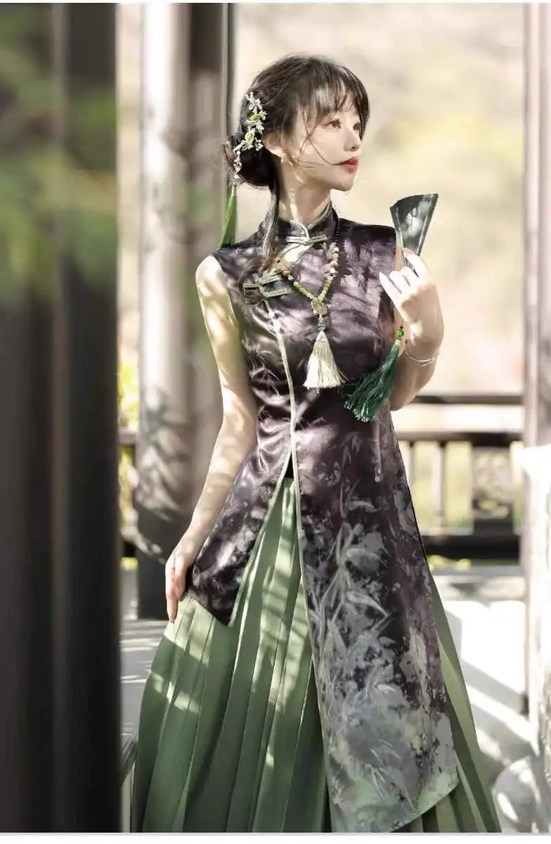 

New Chinese Style Hanfu Improve Daily Han Elements Guofeng Cheongsam Dress Coat Dress Cheongsam Skirt Coat Fiesta Carnival