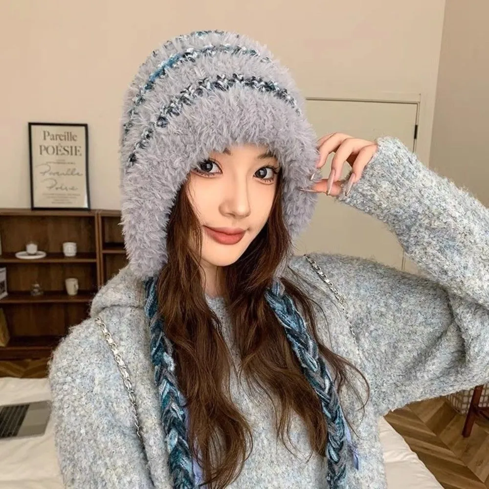 

Fashion Dopamine Knitted Woolen Hat Windproof Coldproof Ear Protection Cap Keep Warm Thickened Beanies Cap Outdoor