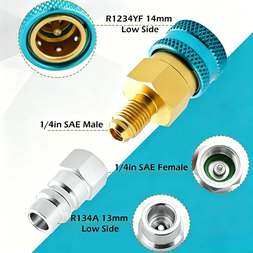 Adapter Quick Fitting Coupler  R1234YF Low Side Coupler To R134a Coupler Adapters Car Air-conditioning Fitting Car Accessory