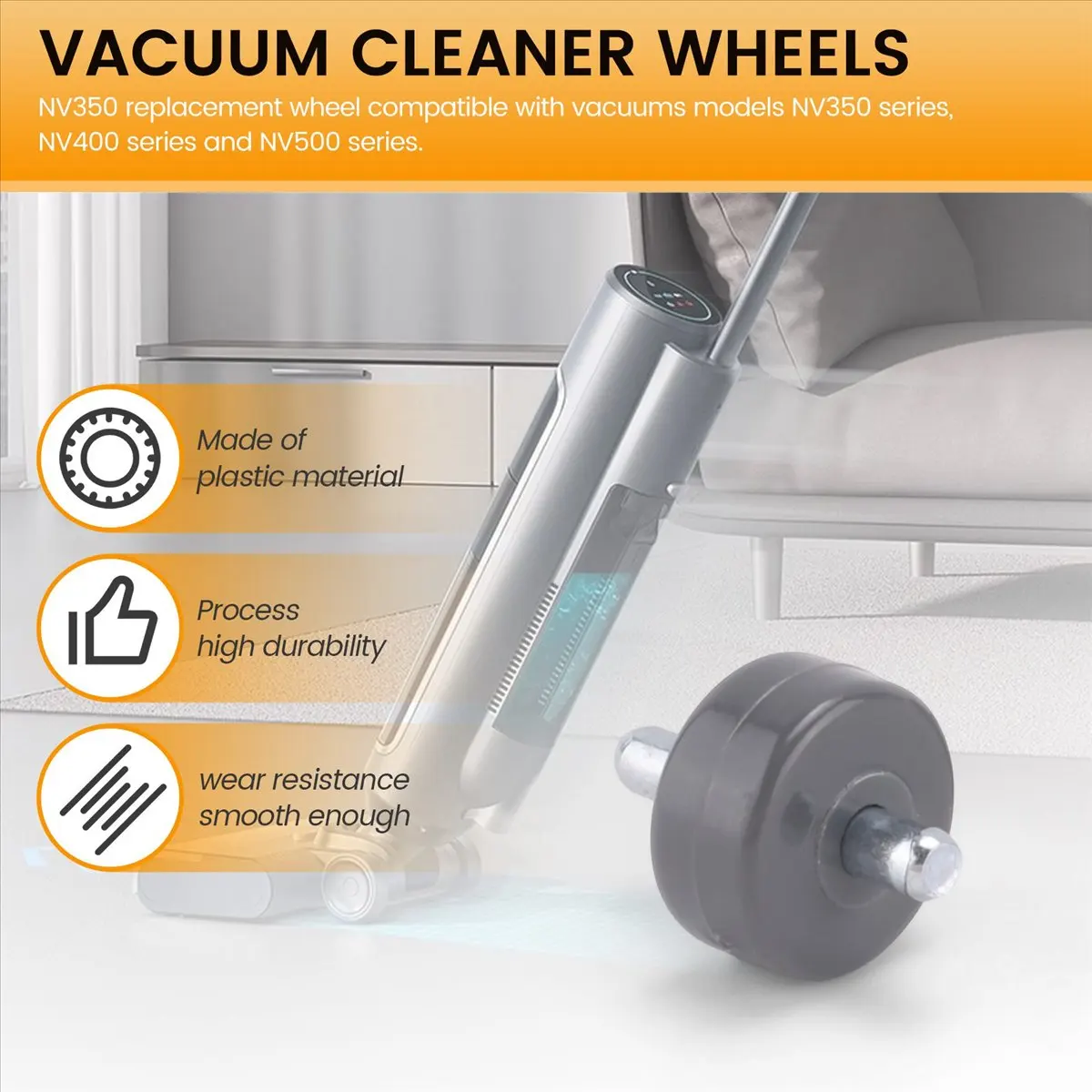 6 ชิ้นล้อหน้าสำหรับเครื่องดูดฝุ่น NV350 NV351 NV352 NV355 NV356E NV500 NV501 NV502 และอื่นๆ-A09G