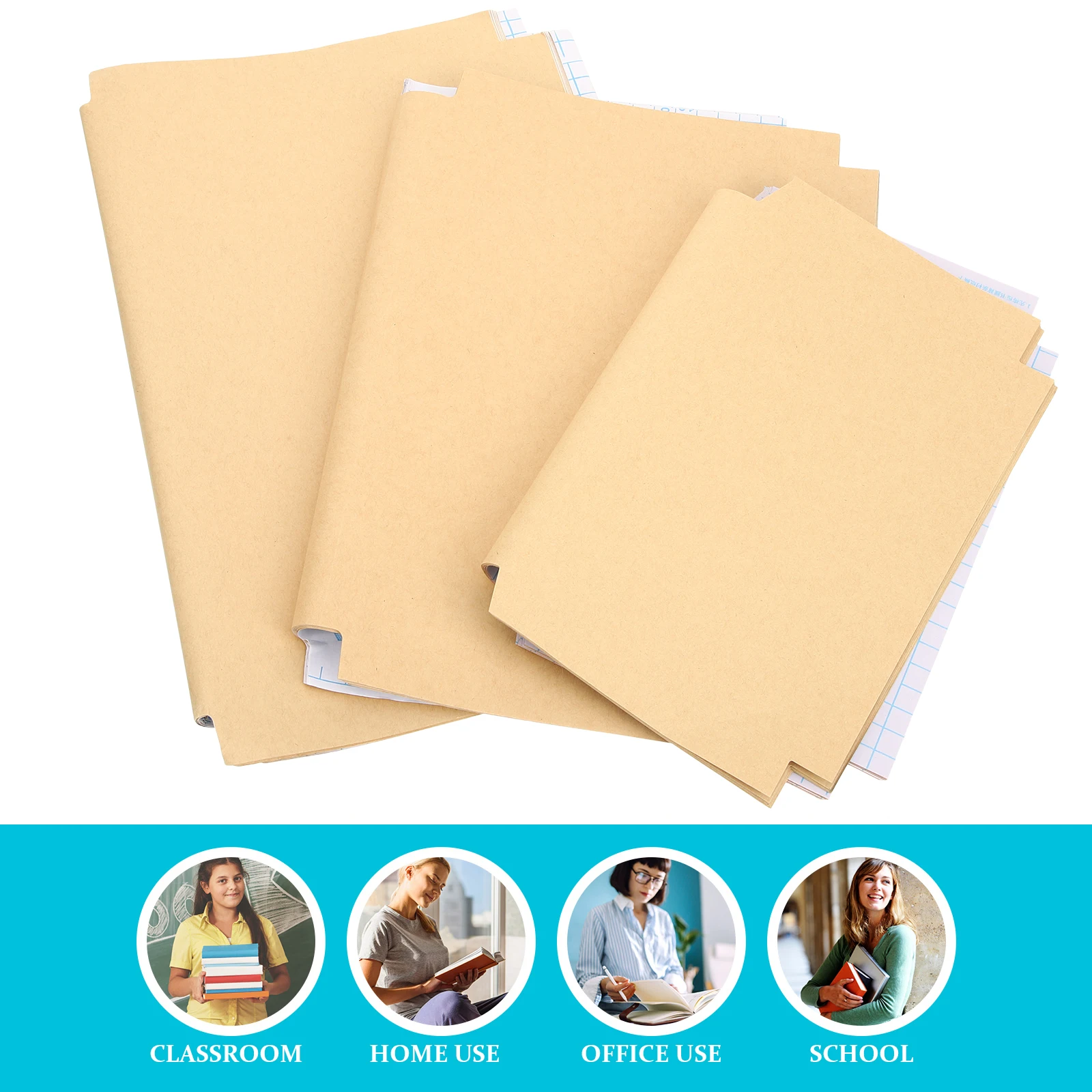 1pcs Jacket Covers Multi Size Kraft Book Cover Wrapping Protective Sleeves For Textbooks Notebooks Magazines Brown Craft Paper