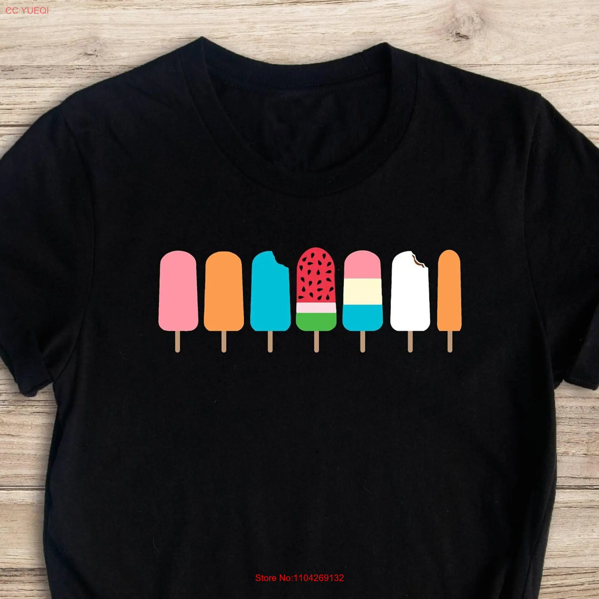 Popsicle T Shirt Ice Cream Summer Lover Cute Time long or short sleeves