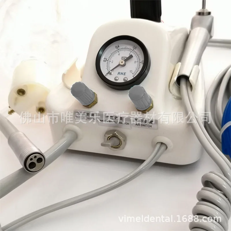 2/4 Hole Dental Portable Turbine Unit With 3 Way Syringe Plastic Cover with 600ml Water Bottle