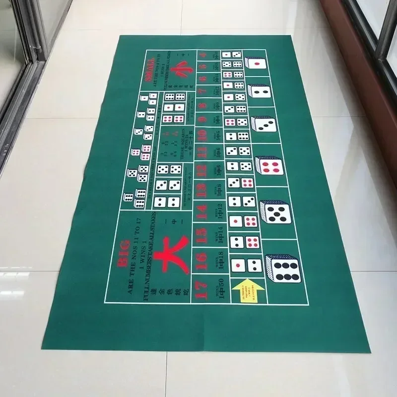 180x90cm Collapsible Dice Game Tablecloth Casino Non-woven Tablecloth Beautifully Printed Non-fading Entertainment Accessories