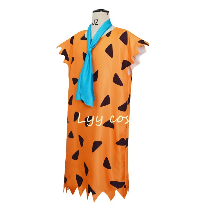 Fred Cosplay Anime Flintstones Costumes Adult Kid Primitive Savages Costume Orange Colthing Carnival Party Halloween