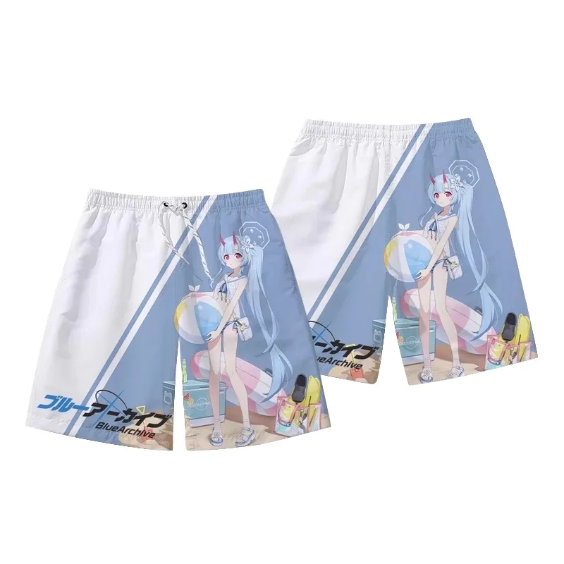 Azul arquivo sorasaki hina shorts 3d impressão dos desenhos animados anime calções de praia dos homens verão 2025 novas mulheres calças curtas esportes crianças inferior