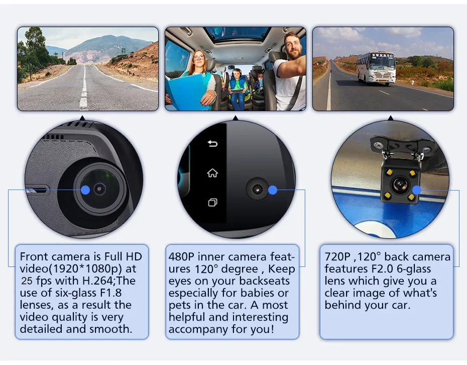 

2025 Latest 3 CAMS--Special Mount 4G Android GPS Dual lens ADAS Smart Mmirror DVR with car video mirror dash cam