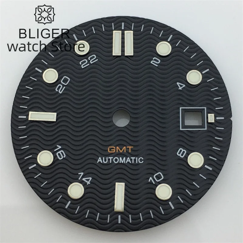 BLIGER 30.9mm white black dial for ETA 2836/2824 DG2813/3804 Miyota 8215 821A movement blue luminous