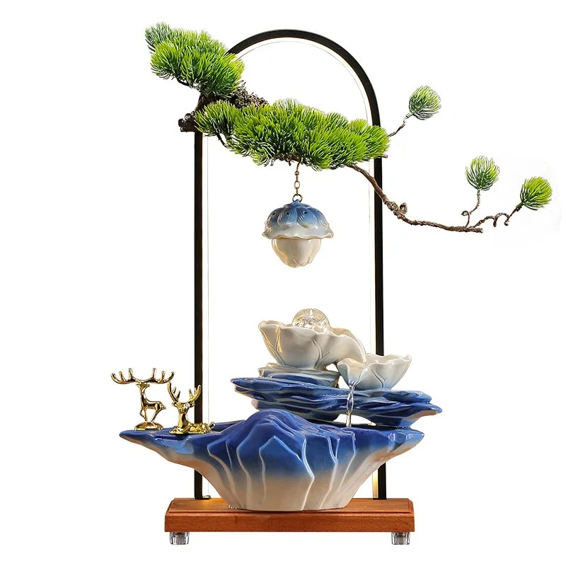 Fengshui Ball Flowing Water Accessories Circulating Living Room TV Cabinet Indoor Spray Humidifier