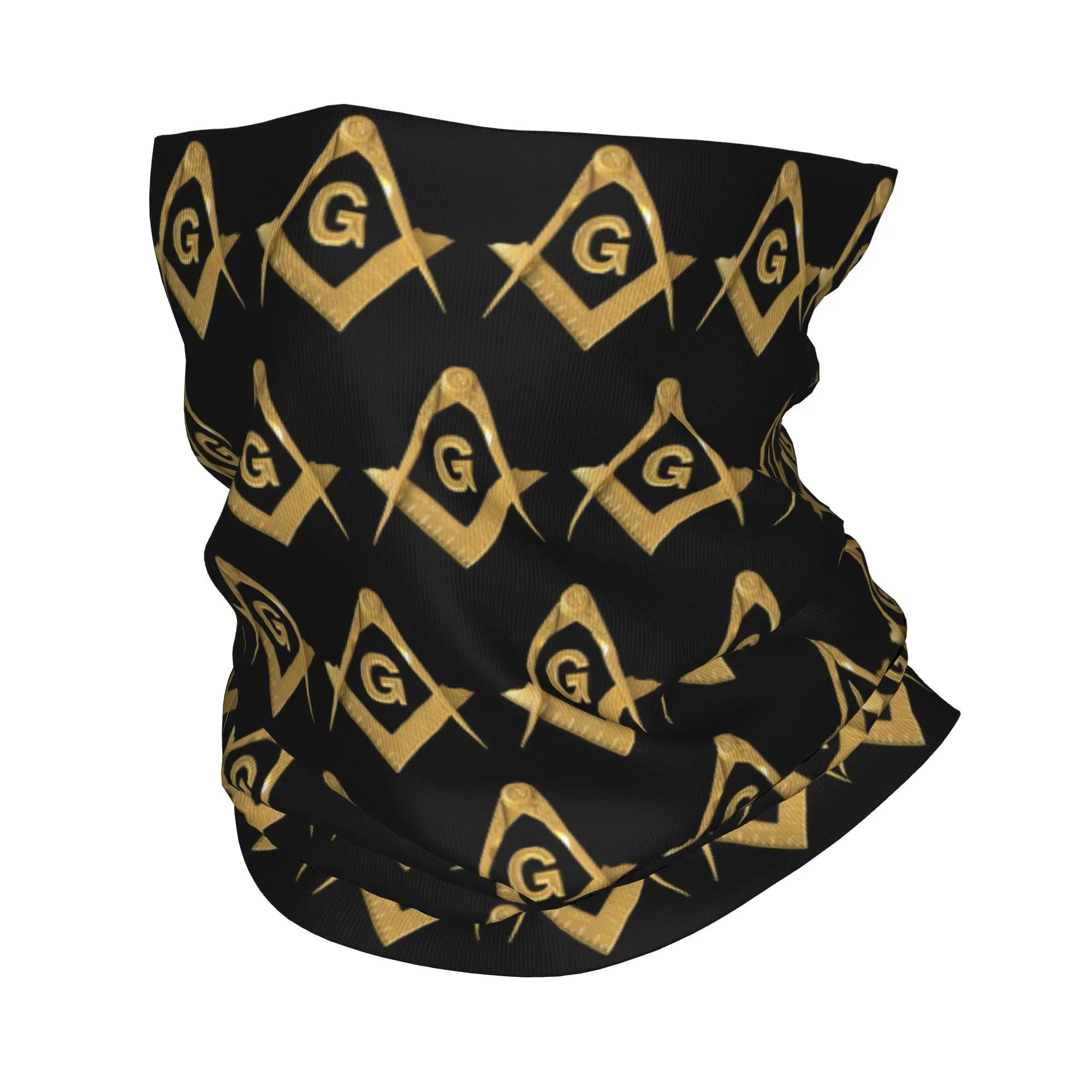 Freemason Square And Compass Bandana Winter Neck Warmer Men Windproof Wrap Face Scarf for Hiking Masonic Symbol Gaiter Headband