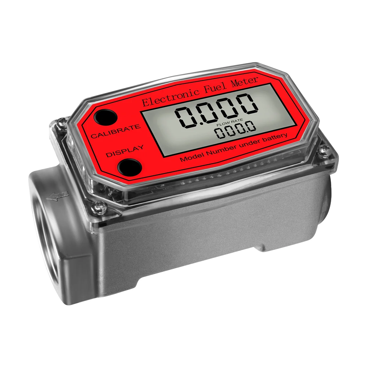 1 Inch Digital Turbine Flowmeter Digital LCD Display with NPT Counter Fuel Flowmeter for Measuring Engine Oil