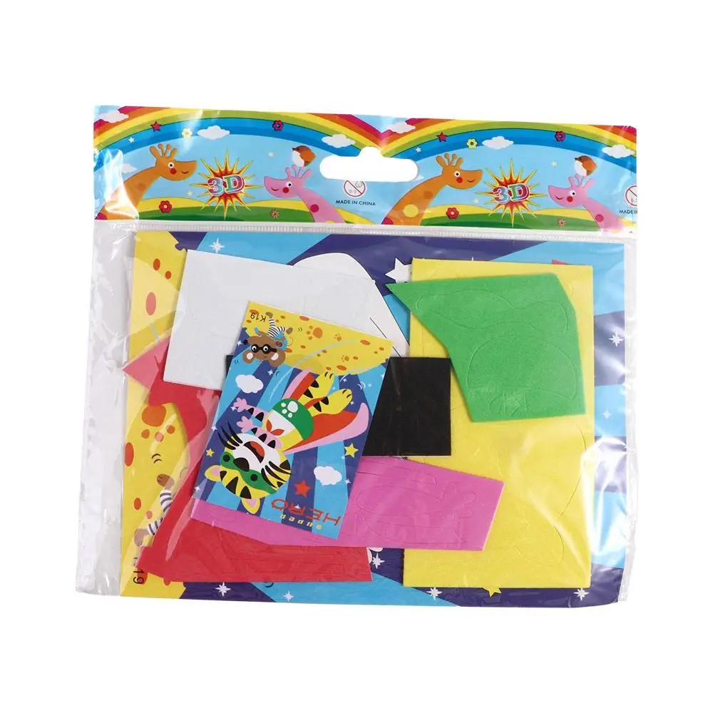 10PCS Craft Gift Cartoon Animal DIY EVA Foam Sticker Handmade EVA Foam 3D Puzzle DIY Gift