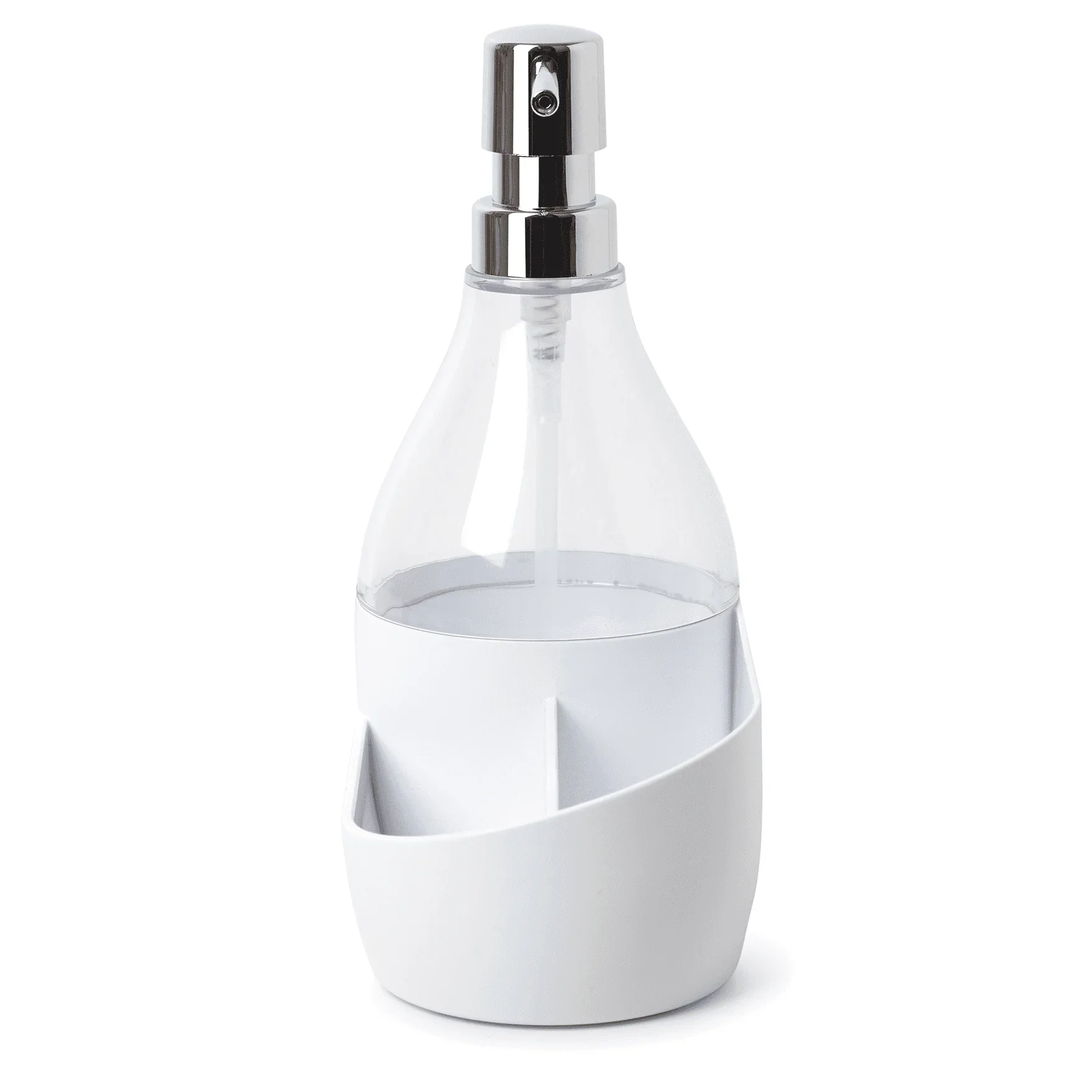 (3 パック) ソープポンプとスポンジホルダー、キャディー内蔵ソープディスペンサー、17.1 オンス (508 ml)、透明仕上げ