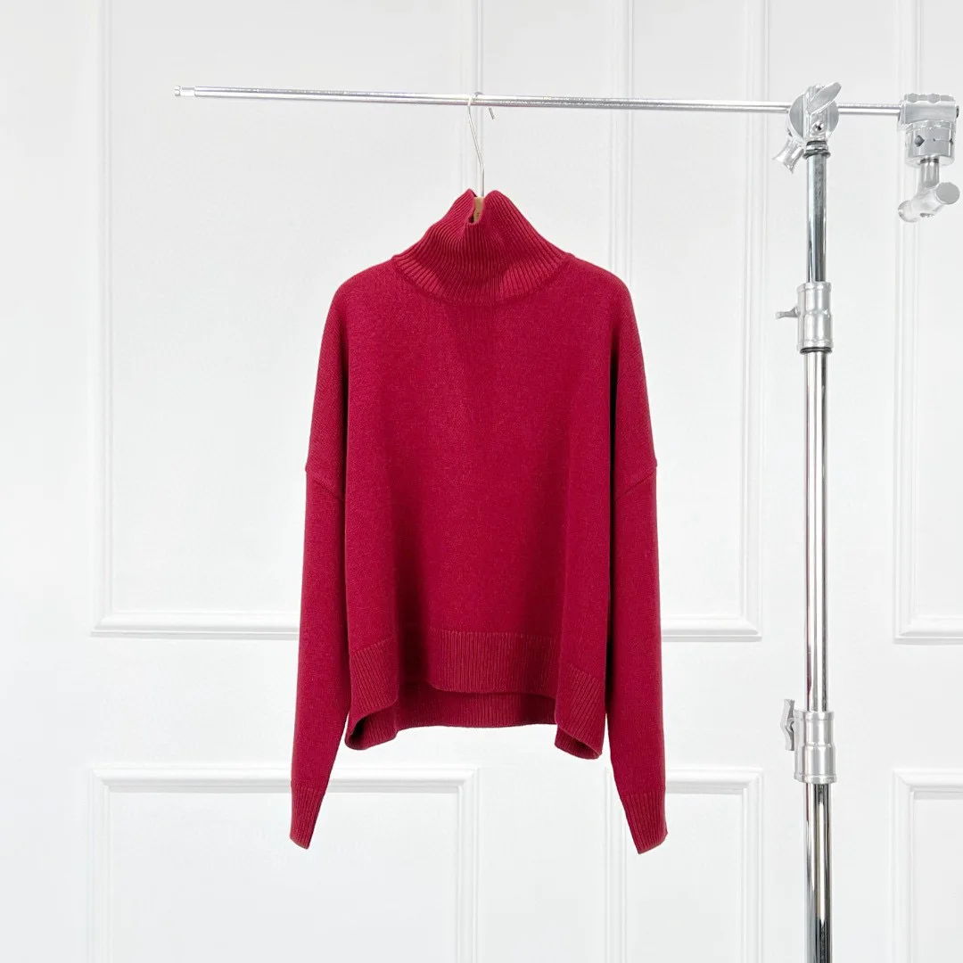 Winter Pullovers Simple New Turtle Neck Wool Knit Sweater Women Jumper