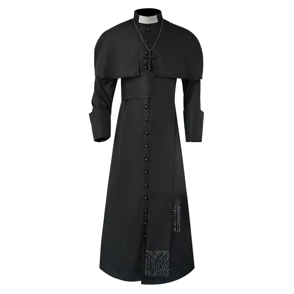 

New Halloween Medieval Show Clothes Costumes Priest Crusade Robe Cos