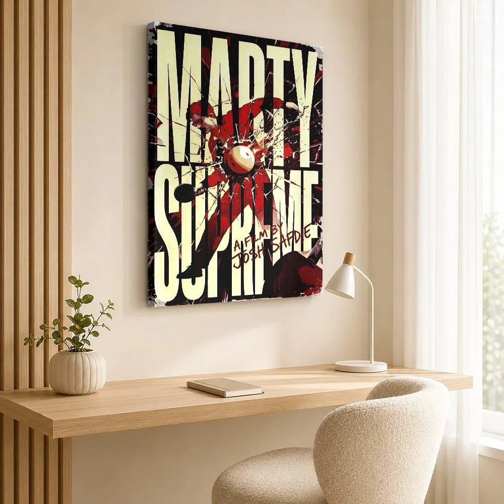 Marty Supreme Movie Canvas Print Poster Custom Photo Vintage Movie Wall Art for Home Theater Bedroom Decor Gift for Collectors