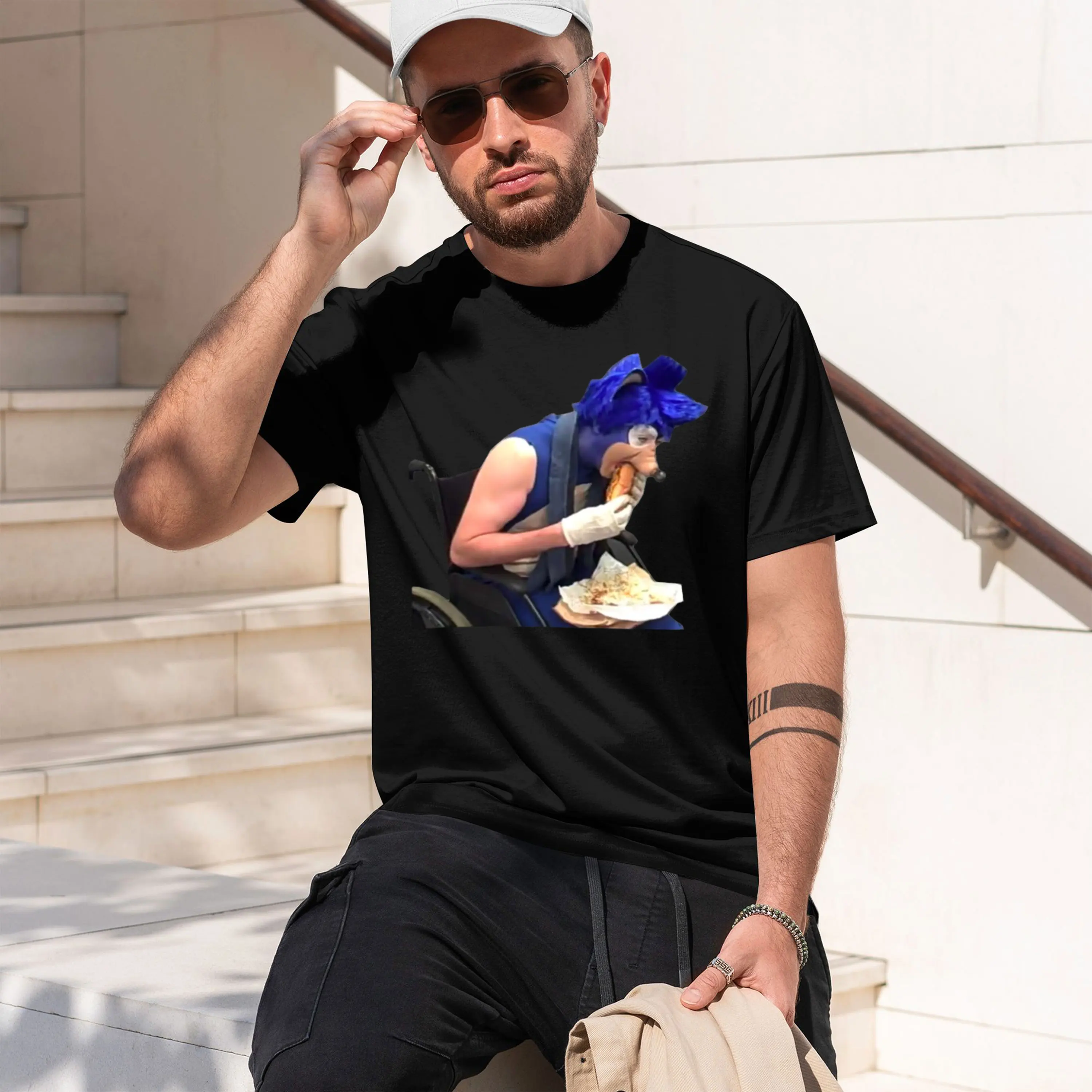 Eating ili g Sticker 2026 Nuevo modelo Camiseta de manga corta con cuello redondo para hombre, informal, clásica, en varios colores y tallas para uso diario