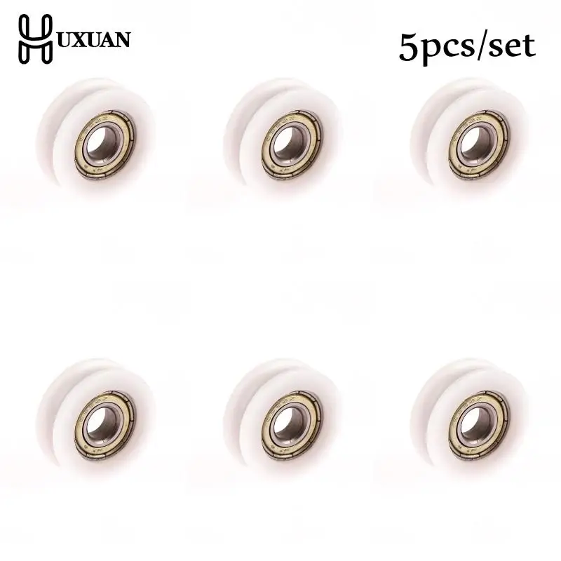

Скользящее колесо для подвижной двери и окна, 5 шт., Ролик подшипника 626, 6*22*7 мм, плоское колесо, U-образная дорожка, нейлоновая прокладка, Инжекционный материал