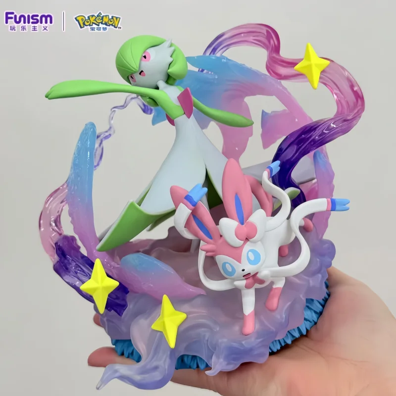 

Funism Official Genuine Pokemon Anime Cute Figures Gardevoir with Eevee Collectible Figurines Model Desktop Ornaments Toys Gifts