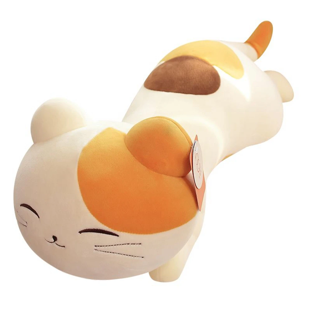 

40cm Long Cat Pillow Plush Toy Smile Matching Color Sofa Cushion Sleeping Pillow Kitten Doll Festive Gift Child Birthday Gift