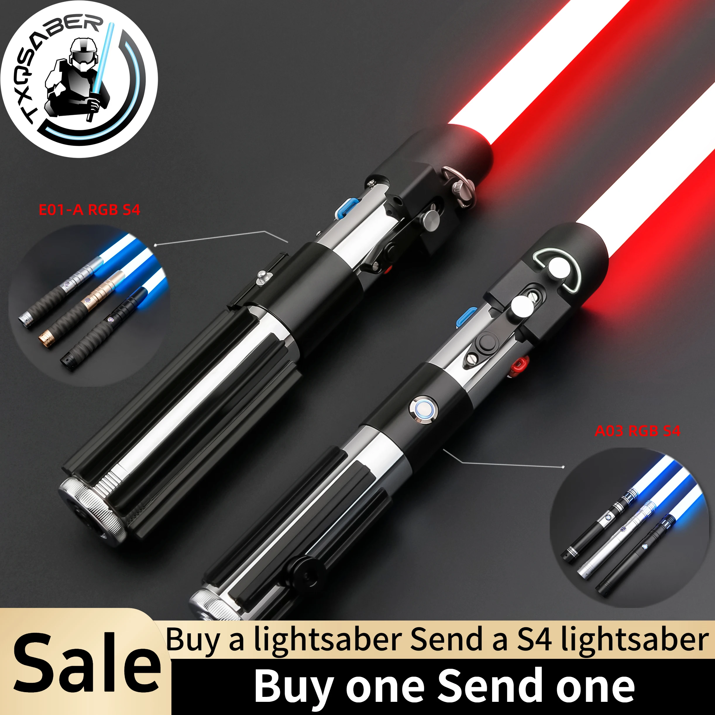 

TXQSABER Lightsaber Vader Series Heavy Dueling SDRGB Neo Pixel Laser Sword Smooth Swing Blaster Jedi Lightsword Toys for Adult