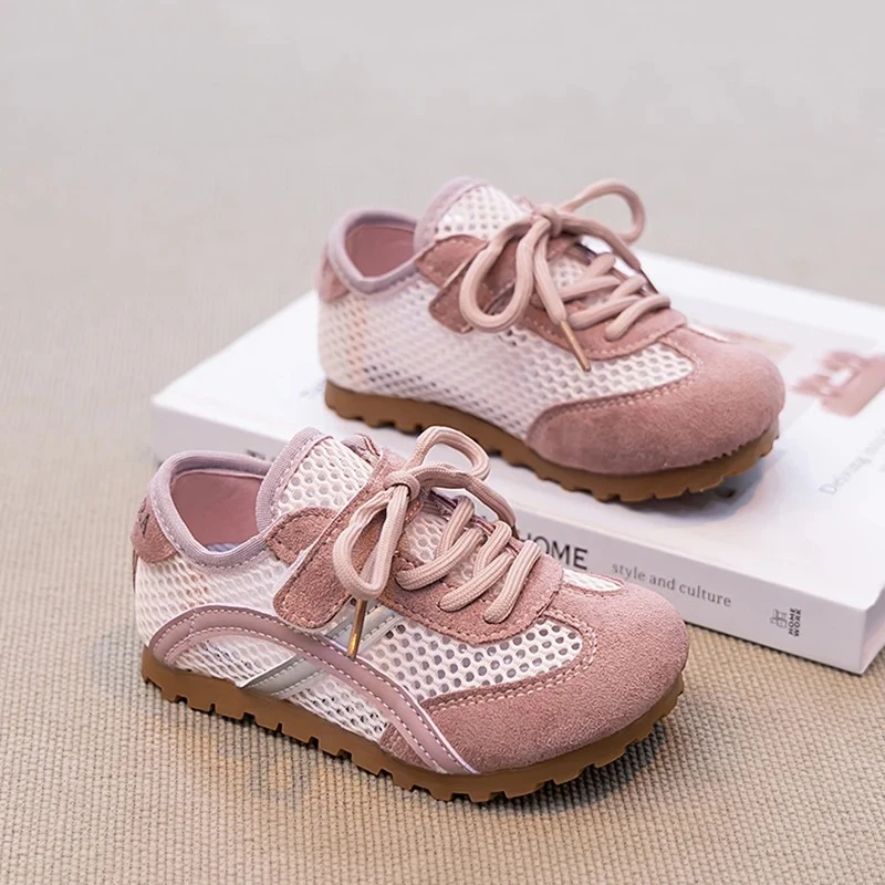 Pink Blue Mesh Sport Tennis Trainers Baby Kids Summer Net Sneakers Boys Girls Brand Design Comfort Flat Casual Travel Shoes