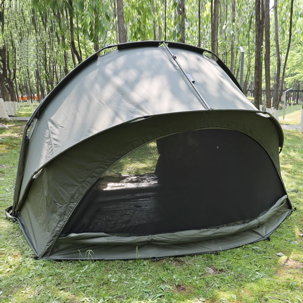New Easy Set Up Fishing Tent 3*300D Oxford Cloth PU2000mm Waterproof Material Carp Fishing Equipment Bivvy Tent For Carp Fishing
