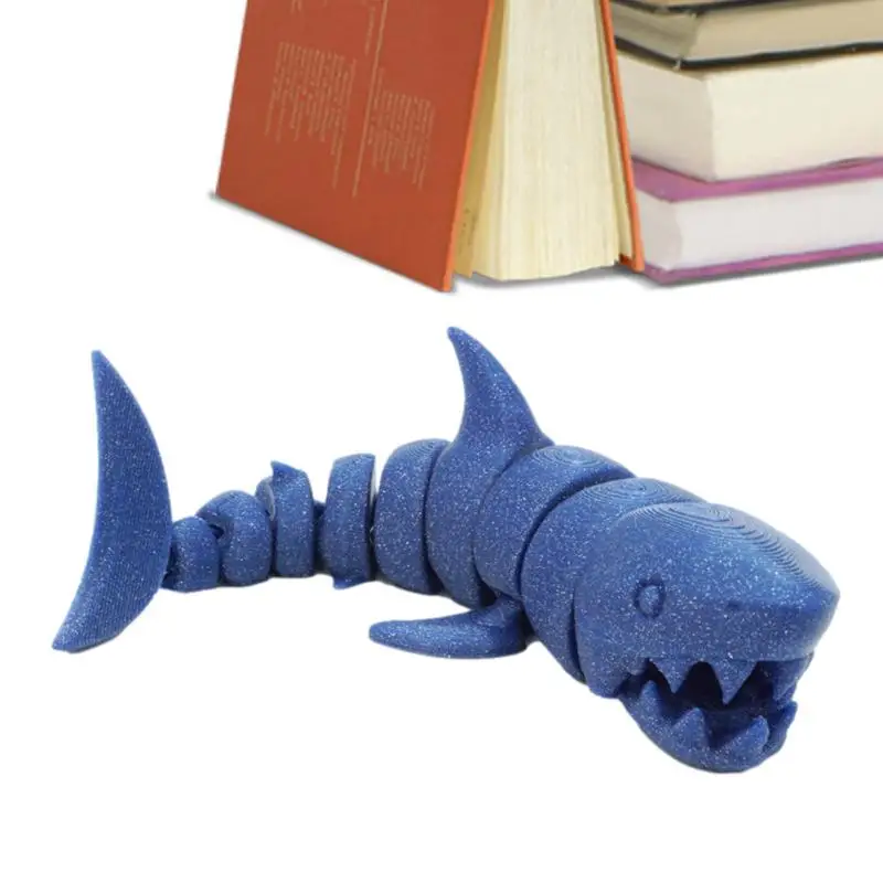 

Sensory Shark Desk Decor Kids Toy 3D Shark Sensory Toys Stress Reliever Collectible Shark Model With Movable Joints Supplies