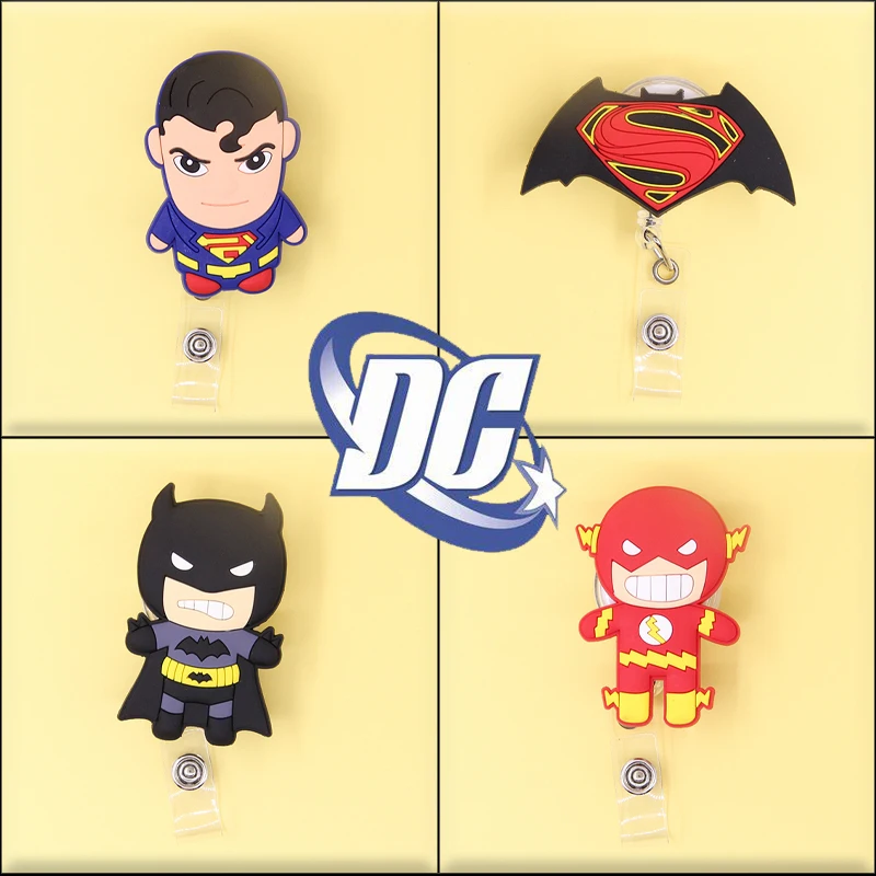 DC Comics Batman Plastic Easy-to-pull Buckle Rope Elastic Keychain Sporty Retractable Key Ring Anti Lost Pass ID Card Gifts New