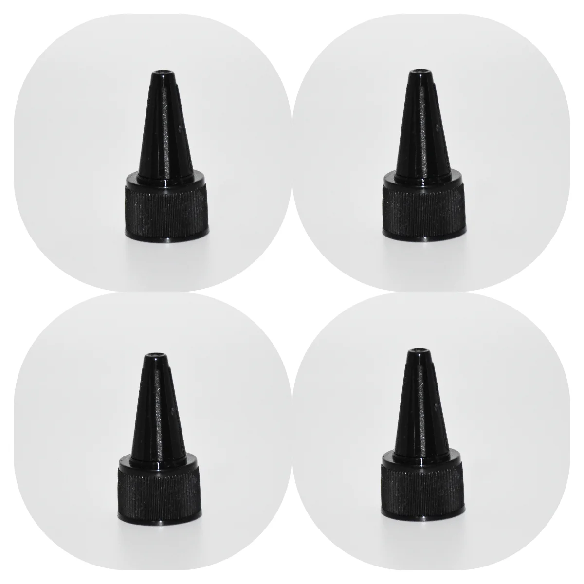 20 قطعة 18 مللي متر قبعات سوداء عينة الأغطية لضغط زجاجات البولي ايثيلين الوشم الحبر زجاجة استبدال تويست الغطاء العلوي للغراء