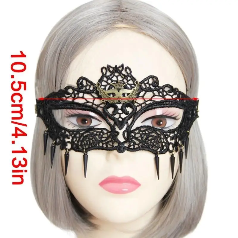 652F 가장 무도회 마스크 레이스 아이마스크(결혼식용 리벳 포함), 여성용 레이스 아이 마스크 가장 무도회 파티, 프롬, 카니발,