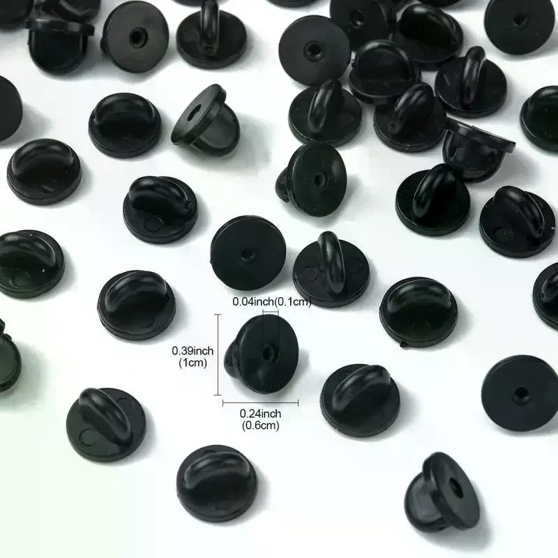 /HTF/Black Rubber Pin Backs For Tie Tack Lapel Holder Clasp Cap Keepers Brooch Badge Jewelry Making Supplies Accessories 100pcs