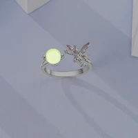 Original 925 Sterling Silver Luminous Firefly Elf Open Rings for Women Girls Jewelry Birthday Anniversary Gifts - Image 6
