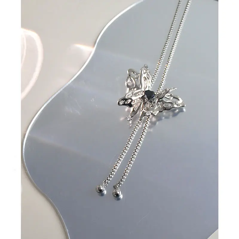 

Cocoon-breaking Niche Butterfly Adjustable Long Necklace Female Clavicle Chain