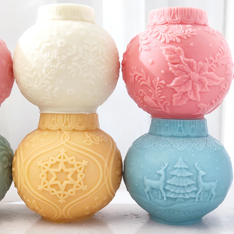 4.3-inch lantern ball candle mold Christmas relief candle gypsum ornament mold